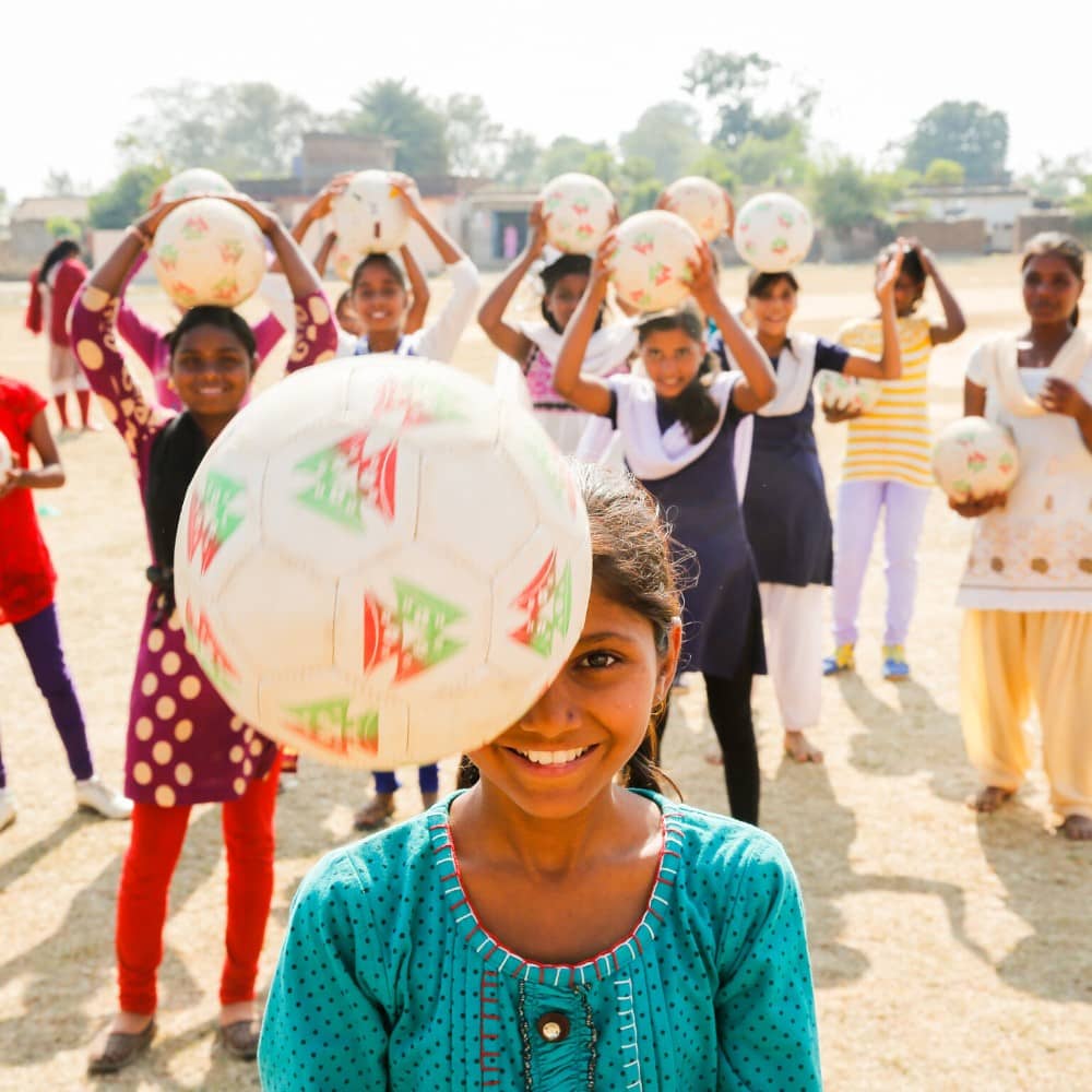 Girls at Football Session in IMB Jharkhand